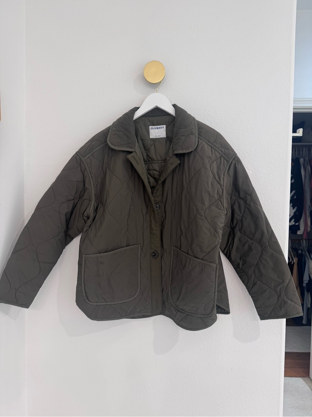 Old Navy Quilted Jacket in Olive Green